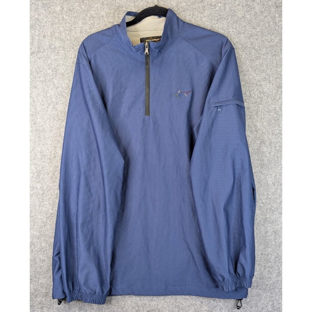 Greg Norman Play Dry 1/4 Zip Pullover Men’s Large Blue Golf Shirt Long Sleeve